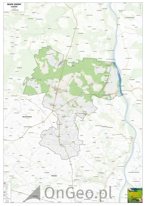 Mapa gminy Ożarów